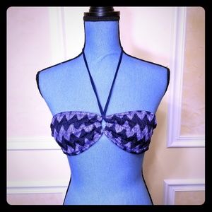 H&M bikini top navy blue and purple